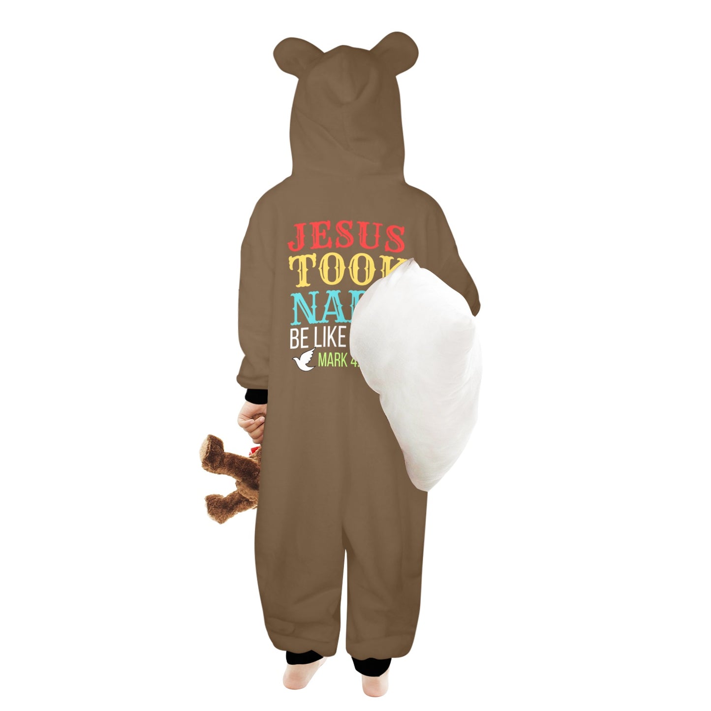 He Took Naps One-Piece Zip up Hooded Christian Pajamas for Little Kids (Toddler)