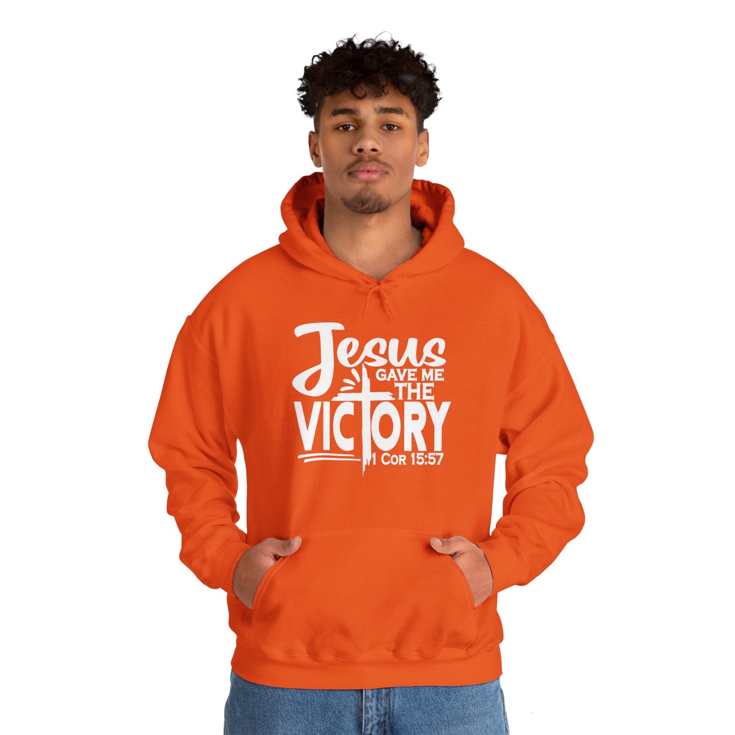 Jesus Gave Me The Victory Unisex Christian Hooded Pullover Sweatshirt