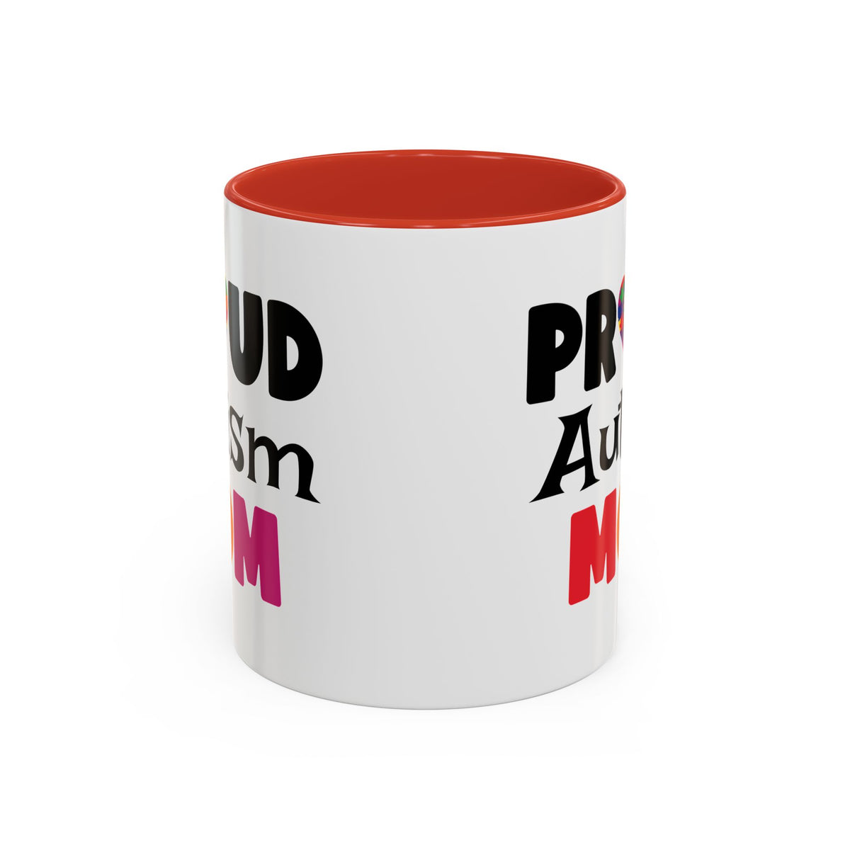 Proud Autism Mom Coffee Mug - Colorful Heart Design (11, 15oz)