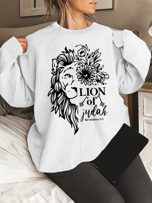 Lion Of Judah Plus Size Women's Christian Pullover Sweatshirt claimedbygoddesigns