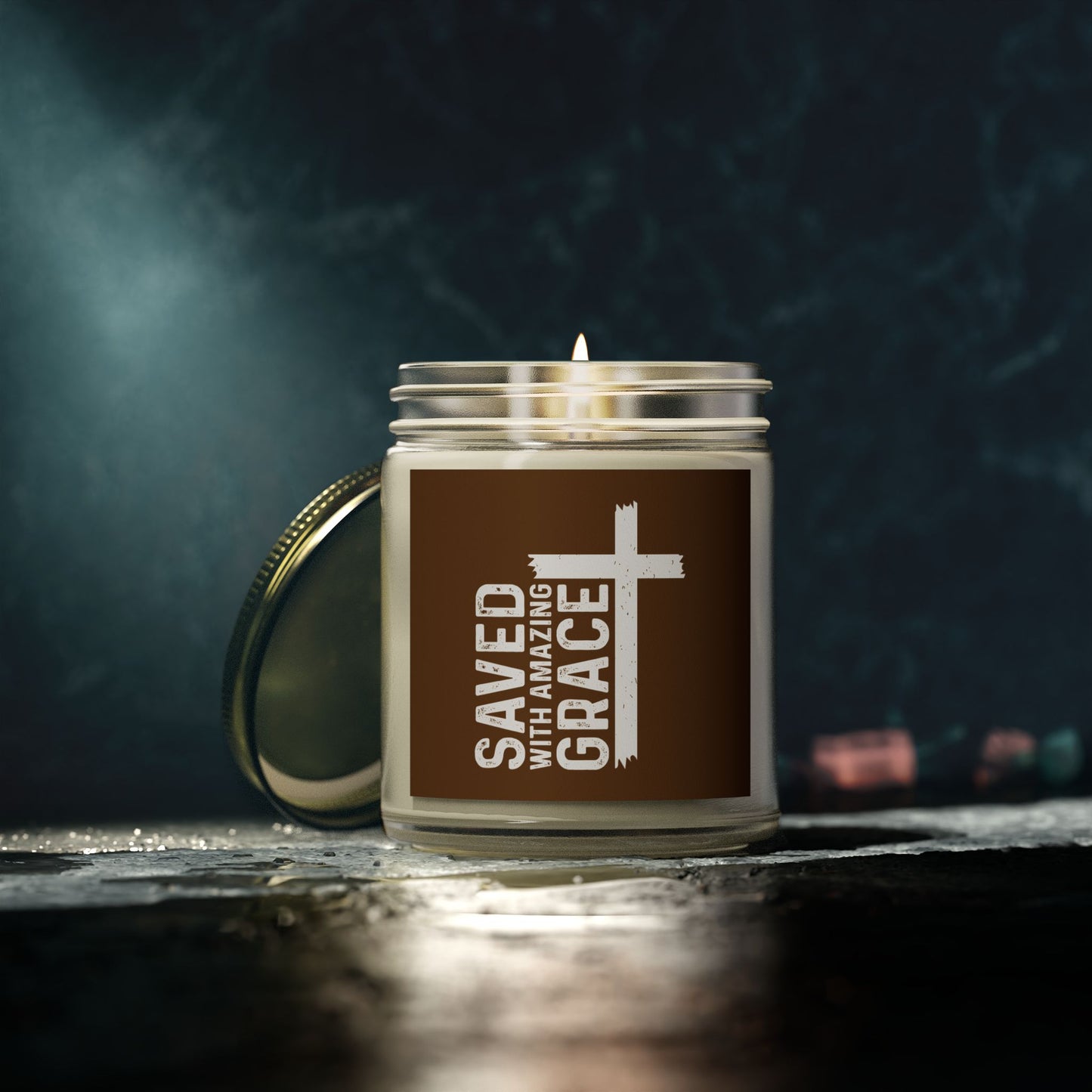 Saved With Amazing Grace Christian Scented Candle (4oz, 9oz)