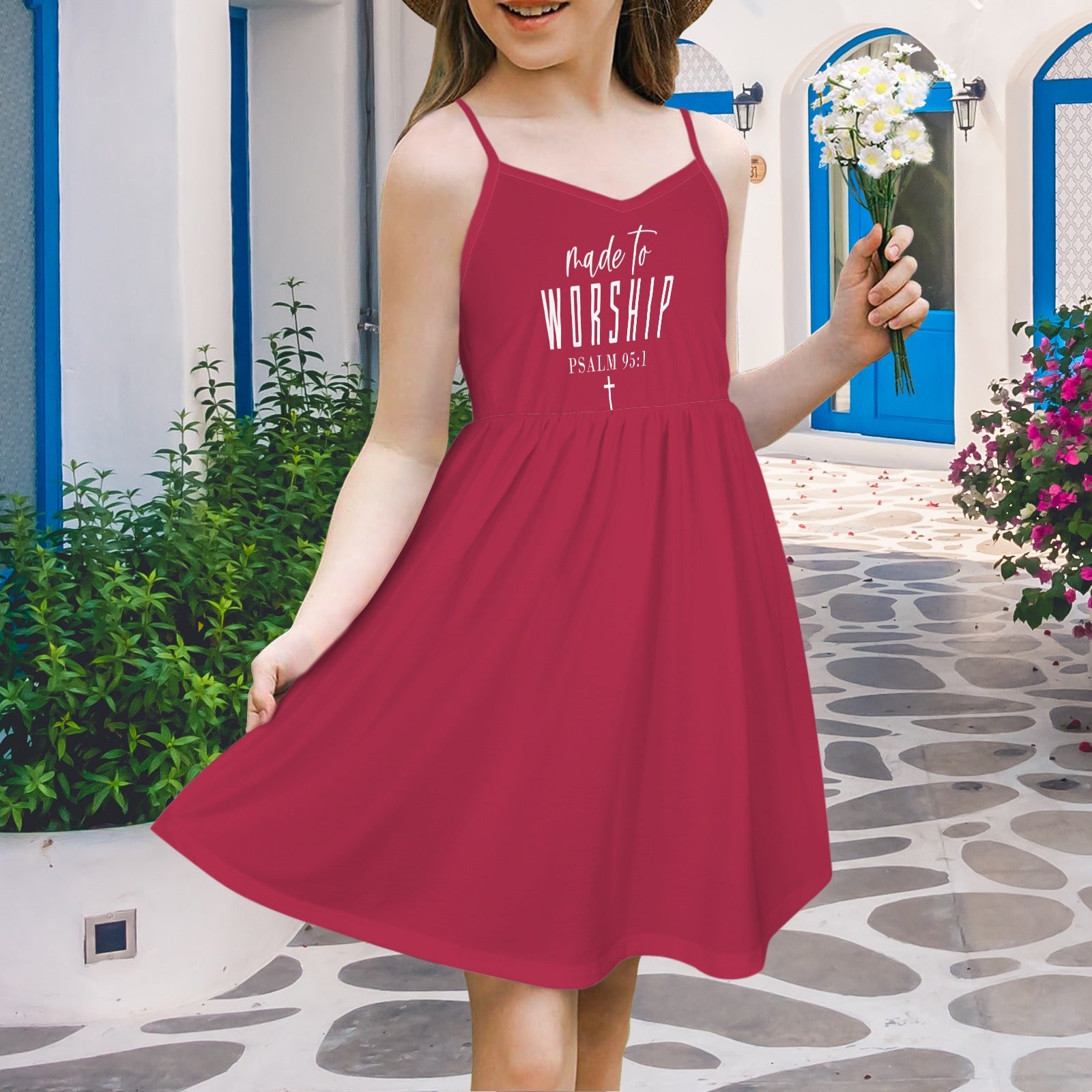 Made To Worship Youth | Christian V-Neck Cami Girls' Casual Dress