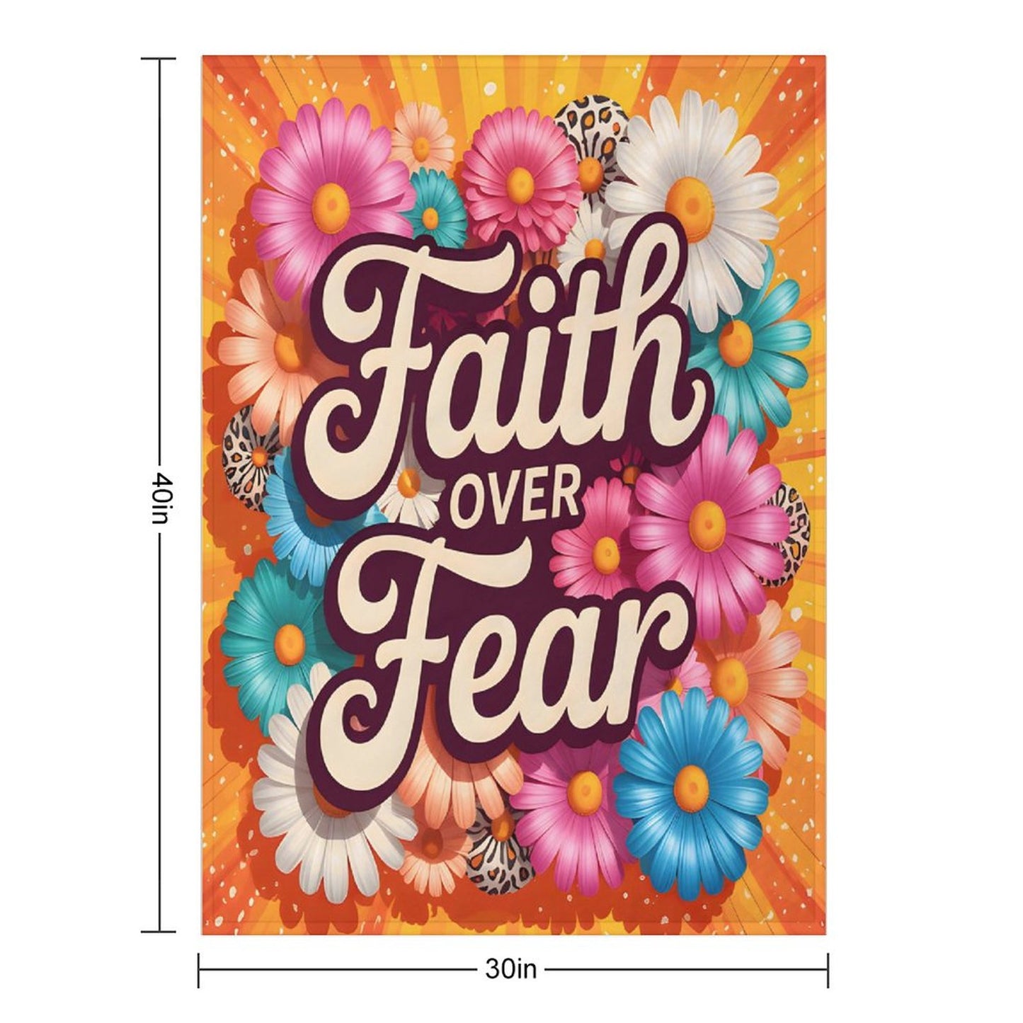 Faith Over Fear Christian Flannel Throw Blanket