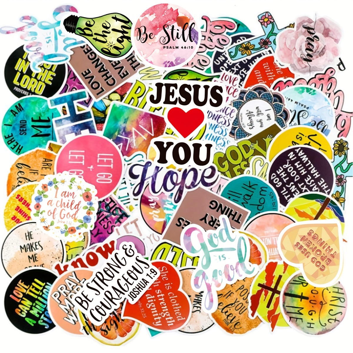 200pcs I Jesus Faith Stickers with Verses Stickers Christian Gift Idea claimedbygoddesigns