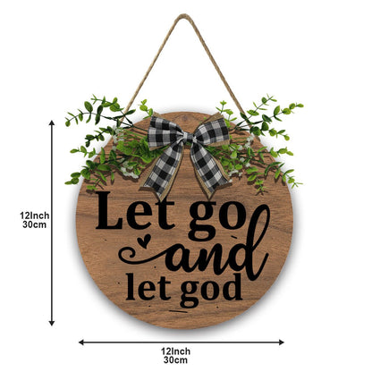 Let Go and Let Him Christian Wooden Hanging Sign - ClaimedbyGodDesigns