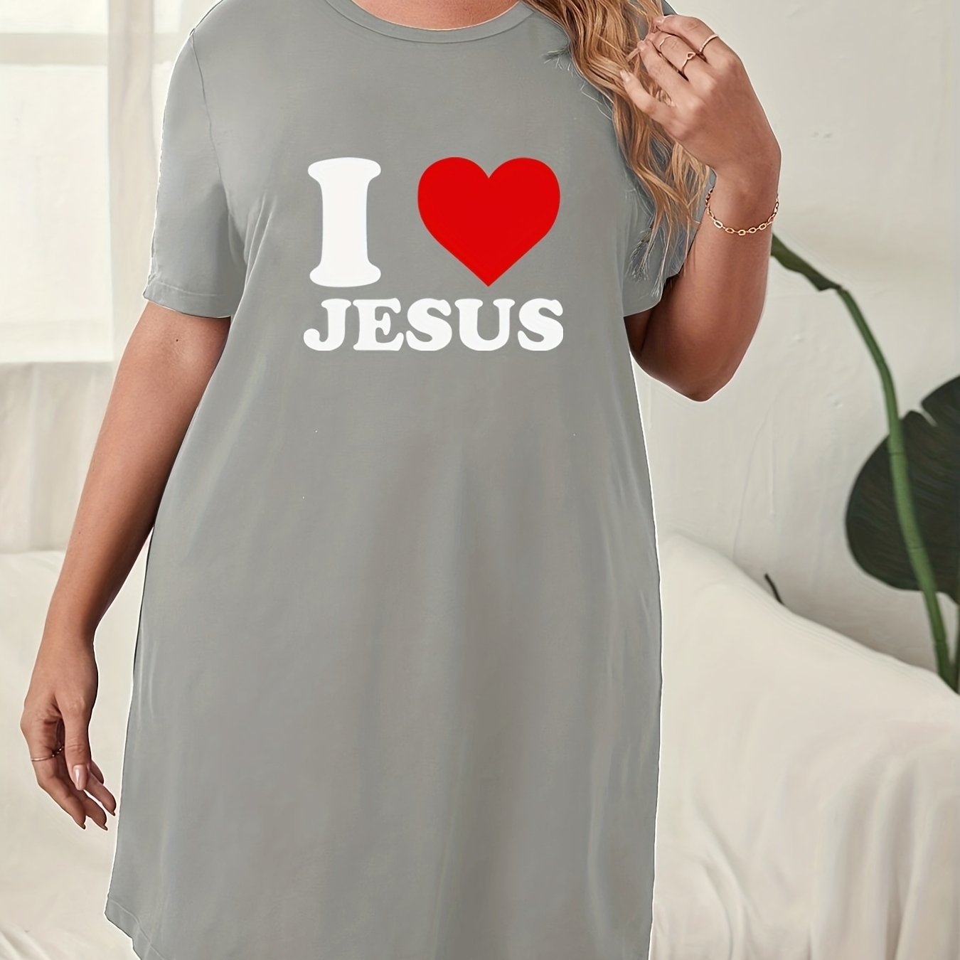 I Love Jesus Plus Size Women's Christian Pajamas claimedbygoddesigns