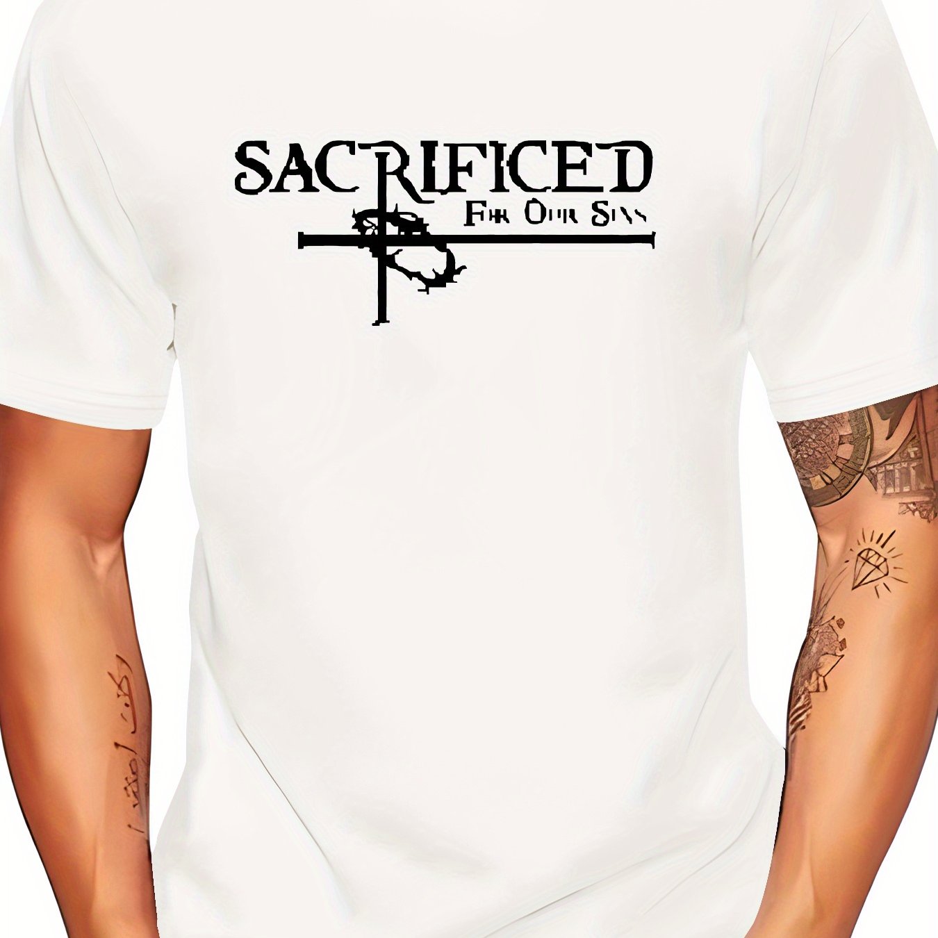 Sacrificed For Our Sins Men's Christian T-shirt claimedbygoddesigns