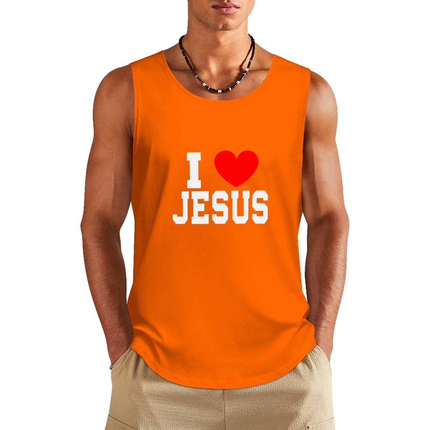 I Love Jesus Men's Christian Cotton Tank Top