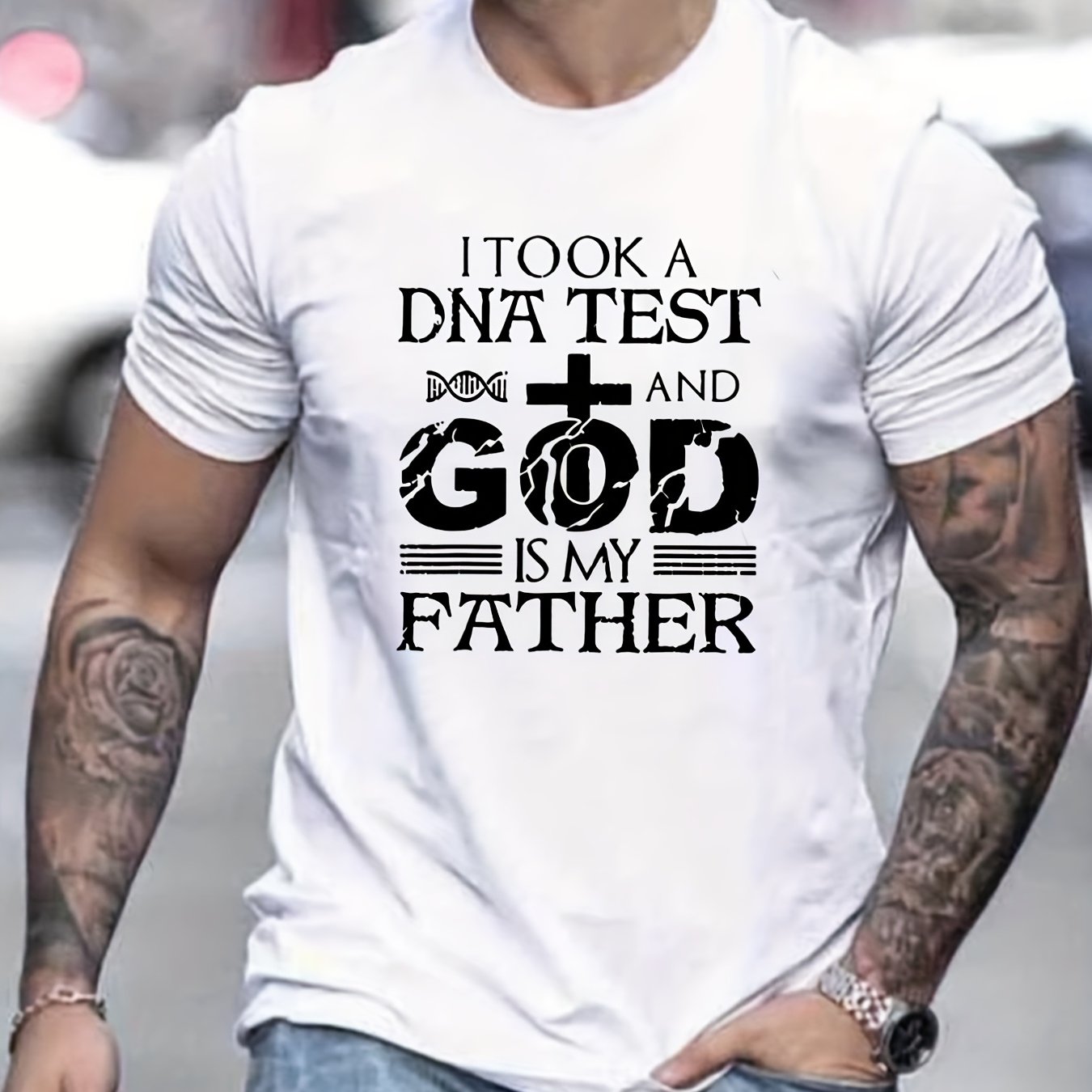 I Took A DNA Test & God Is My Father Men's Christian T-shirt claimedbygoddesigns