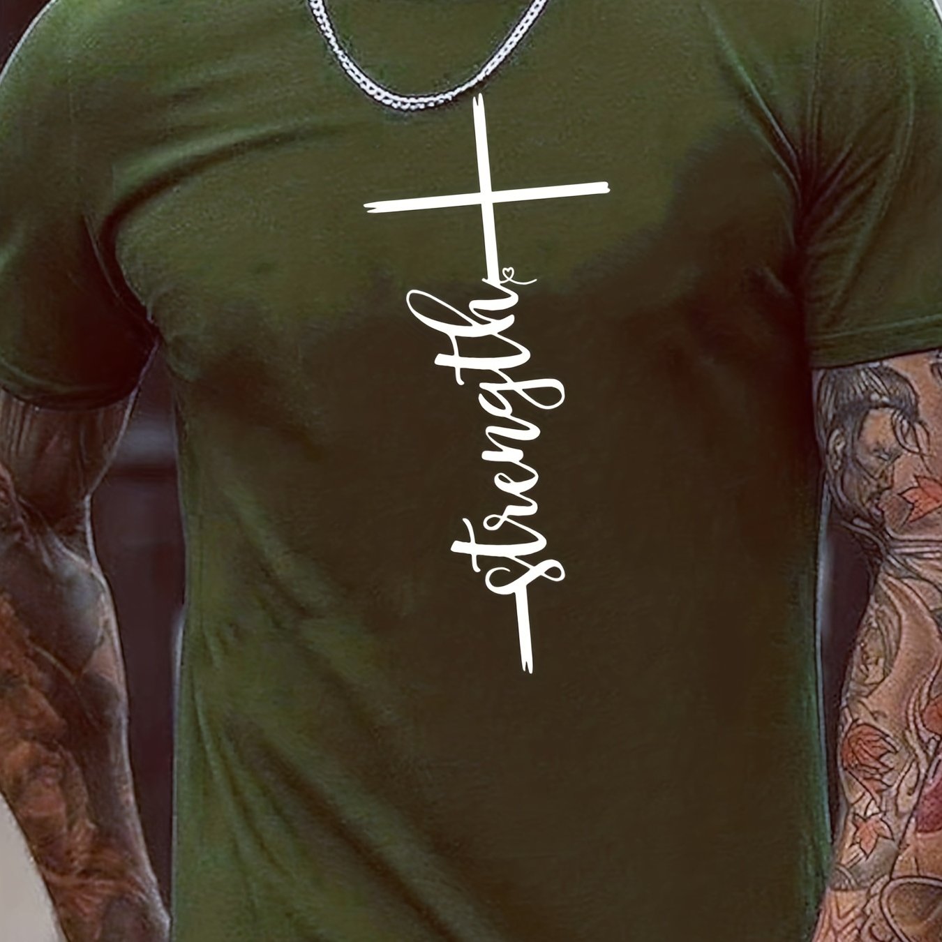 Strength Men's Christian T-Shirt claimedbygoddesigns