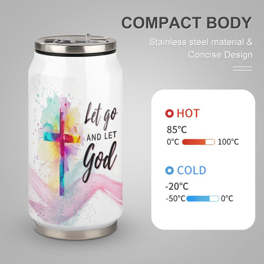 Let Go And Let God Christian Stainless Steel Tumbler with Straw SALE-Personal Design