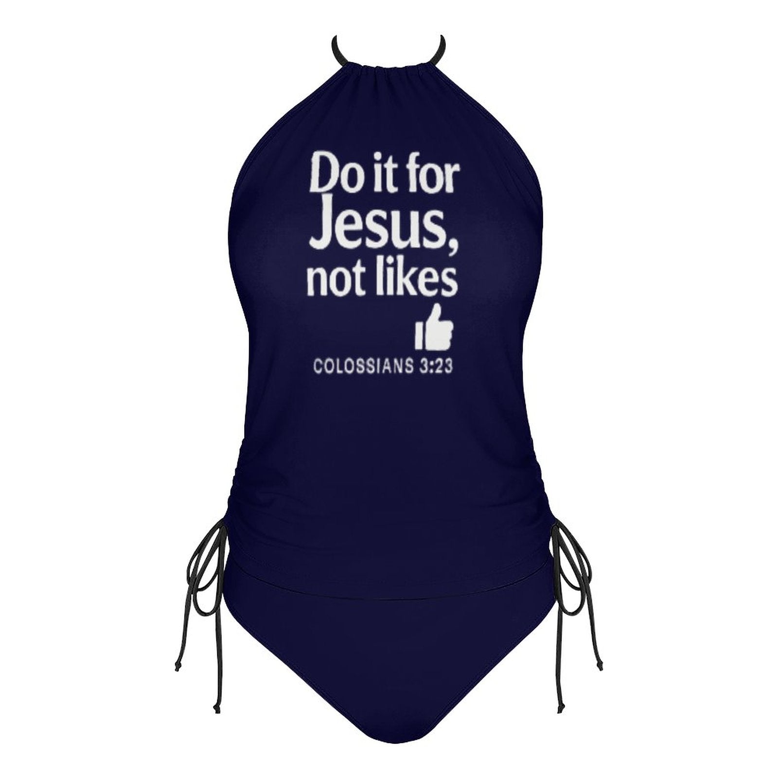 Do It For Him Women's Christian Tankini Set with High Neck Halter Top - ClaimedbyGodDesigns