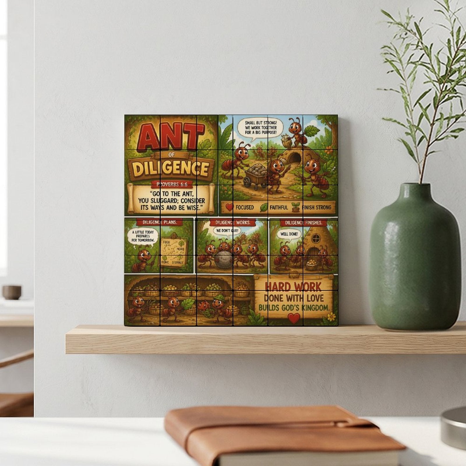 Ant of Patience – Building Block Puzzle Ornament - ClaimedbyGodDesigns