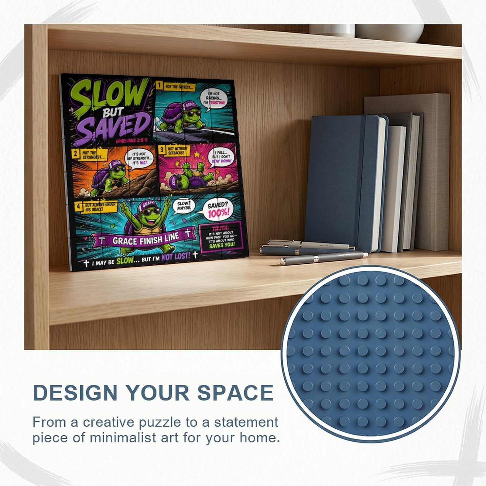 Slow But Saved – Building Block Puzzle Ornament - ClaimedbyGodDesigns