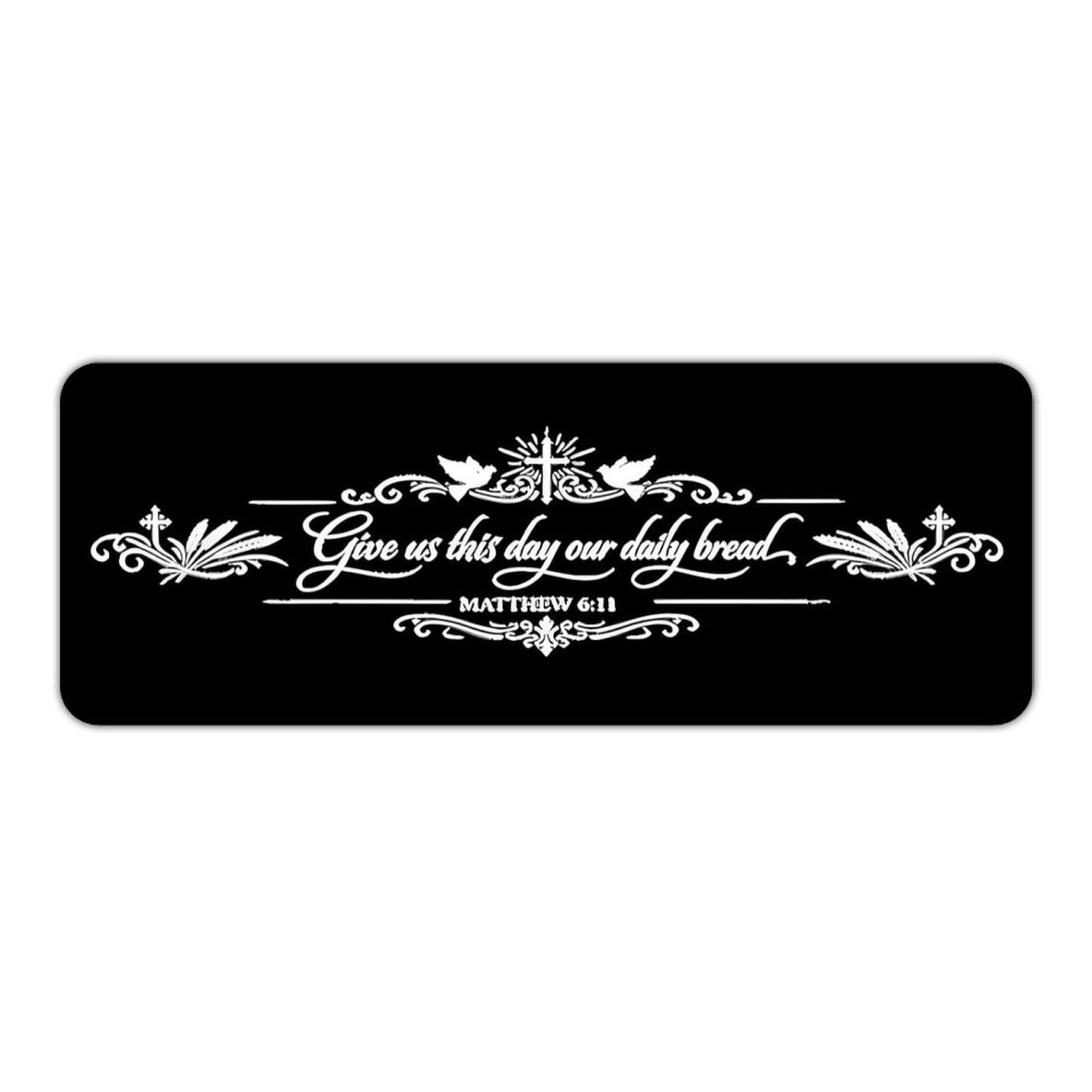 Matthew 6:11 — Give Us This Day Our Daily Bread Christian Kitchen Mat