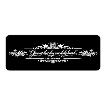 Matthew 6:11 — Give Us This Day Our Daily Bread Christian Kitchen Mat