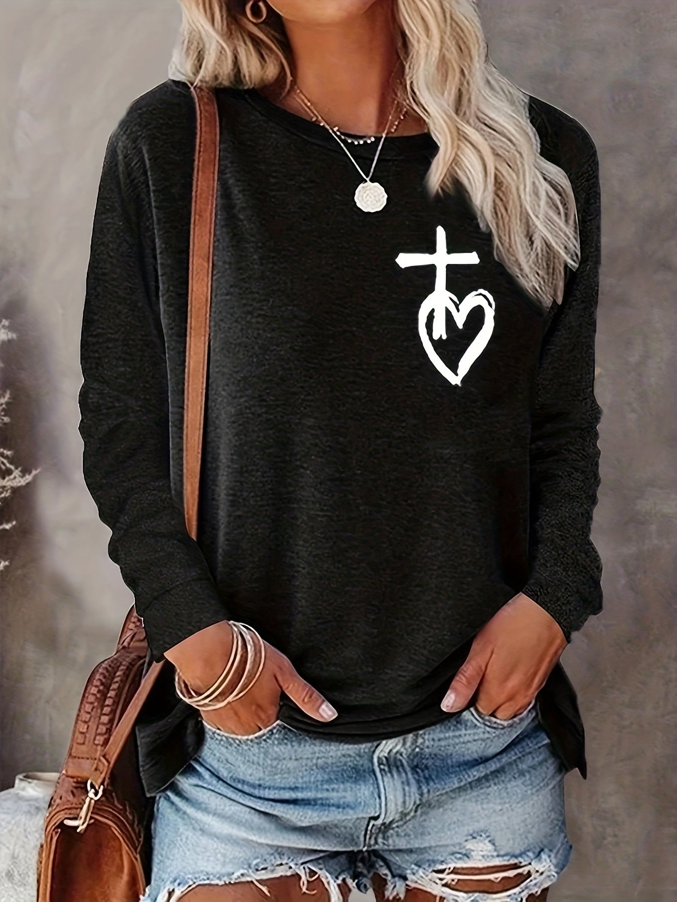 JESUS Has My Back Women's Christian Pullover Sweatshirt claimedbygoddesigns