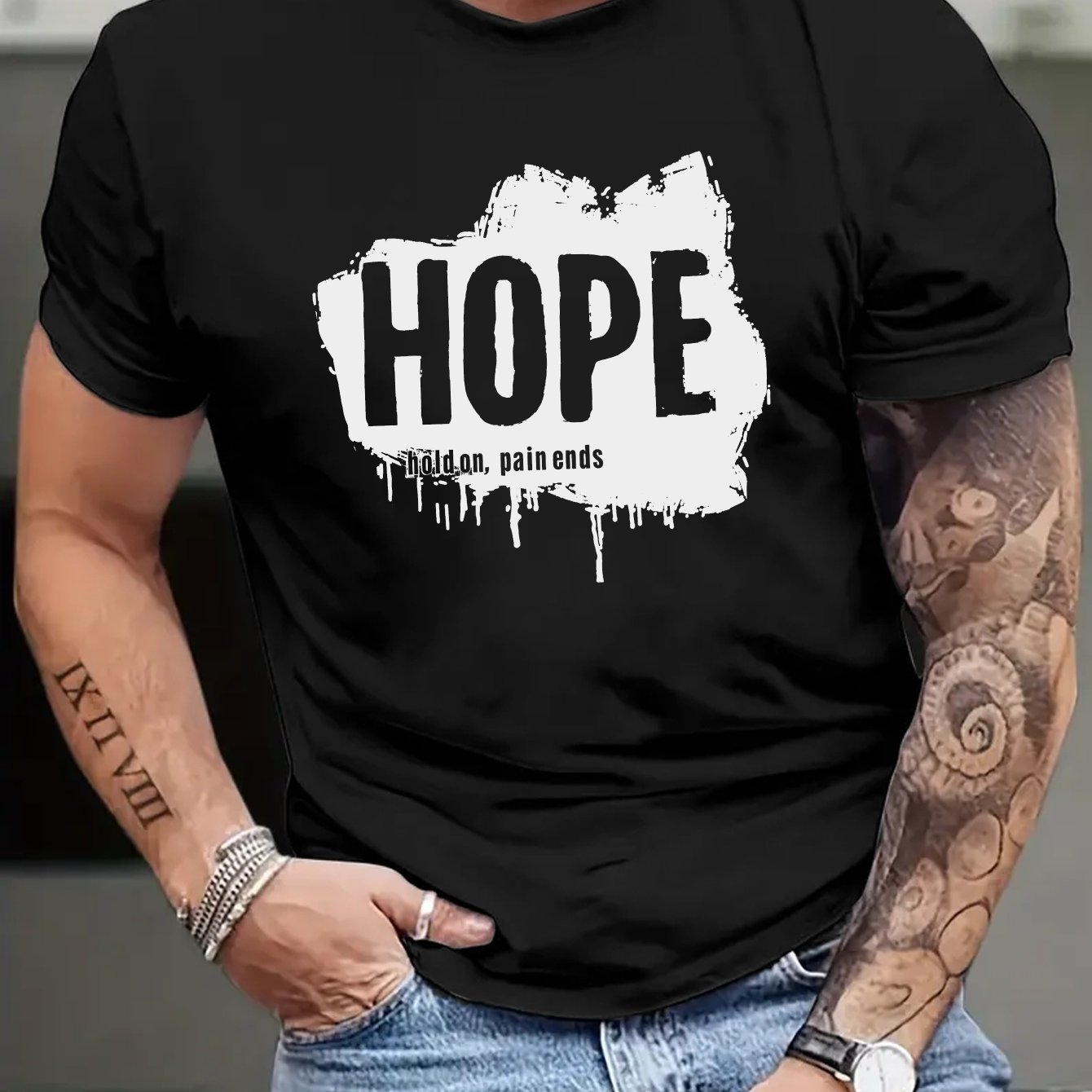 HOPE Hold On Pain Ends Men's Christian T-Shirt claimedbygoddesigns