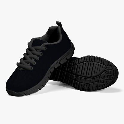 Jesus Powered Christian Kids' Lightweight Mesh Sneakers - Black - ClaimedbyGodDesigns