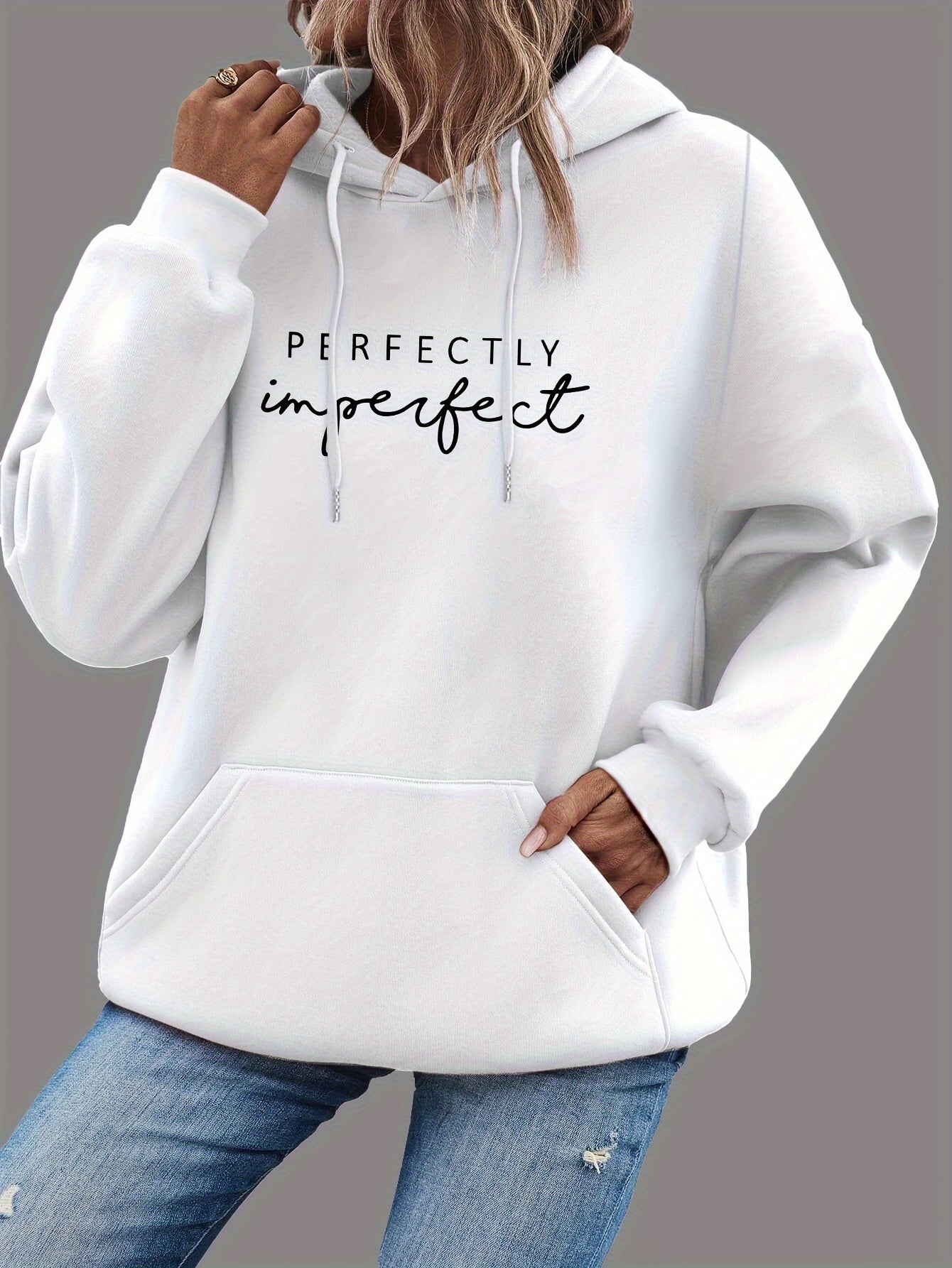 Perfectly Imperfect Women's Christian Pullover Hooded Sweatshirt claimedbygoddesigns