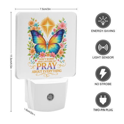 Pray About Everything Christian Night Light For Kids - ClaimedbyGodDesigns