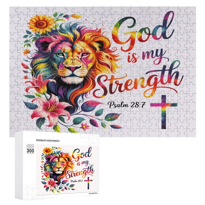 He Is My Strength Christian Wooden Picture Puzzle - ClaimedbyGodDesigns