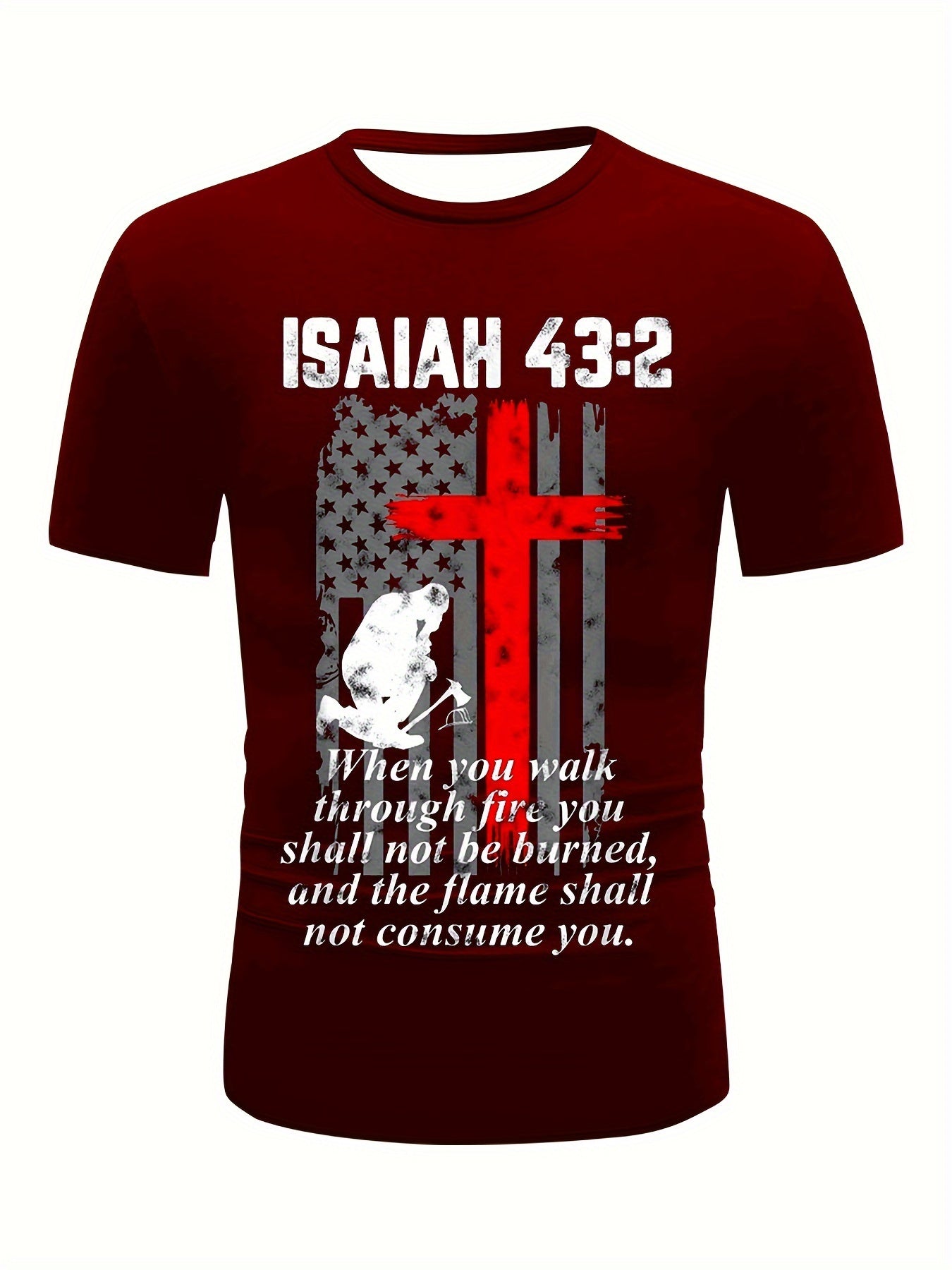 Isaiah 43:2 Men's Christian T-shirt claimedbygoddesigns