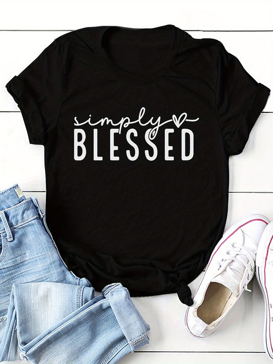 Simply Blessed Women's Christian T-Shirt claimedbygoddesigns