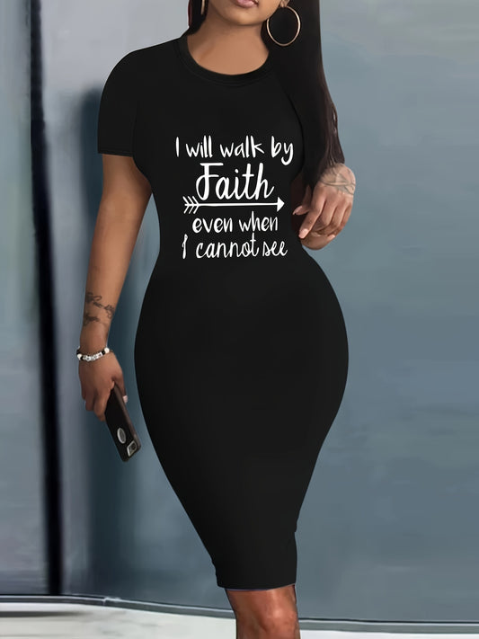I Will Walk By Faith Women's Christian Casual Dress claimedbygoddesigns