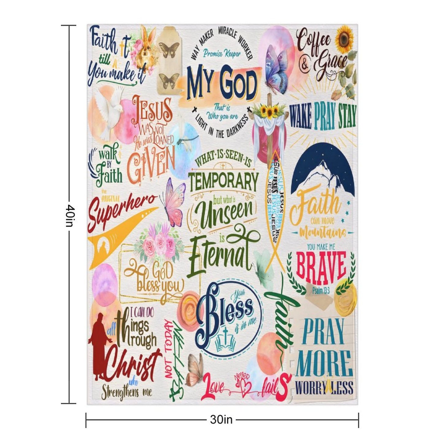 Bible Verse Christian Flannel Throw Blanket