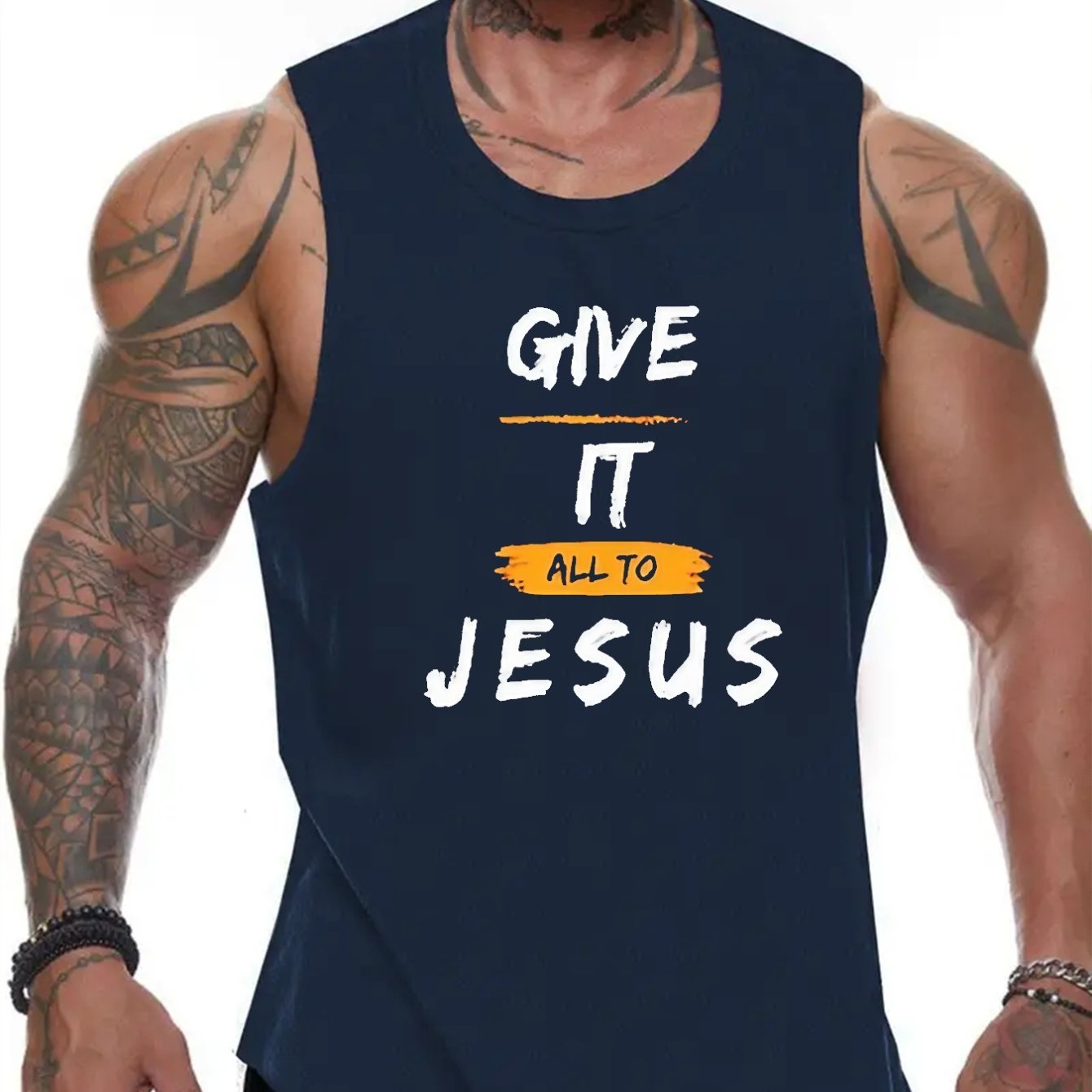 Give All To Jesus Men's Christian Tank Top claimedbygoddesigns