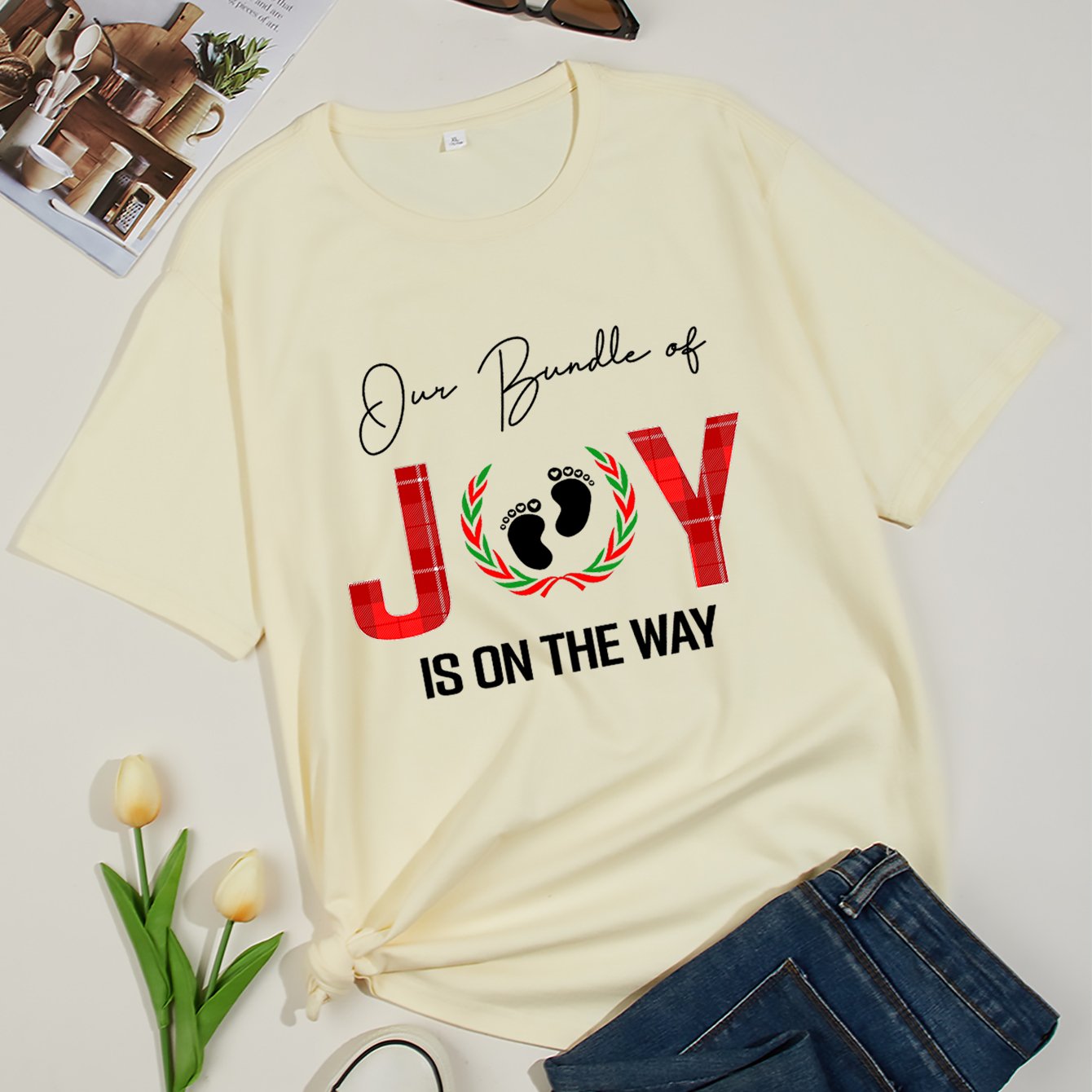 Our Bundle Of Joy Is On The Way Women's Christian Maternity T-shirt claimedbygoddesigns