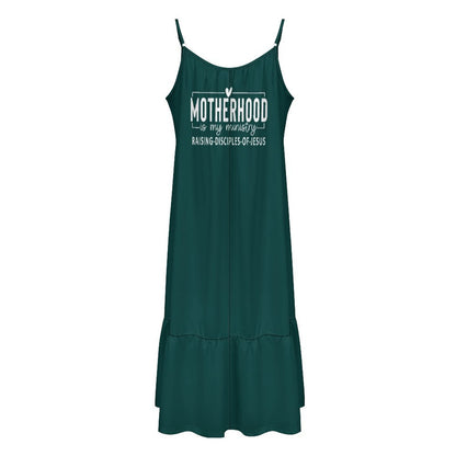Motherhood Is My Ministry Christian Spaghetti Strap Dress