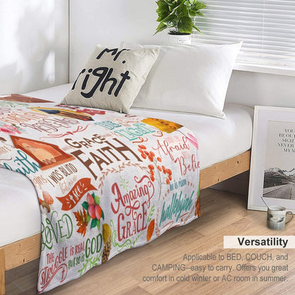 Bible Verse 3 Christian Flannel Throw Blanket