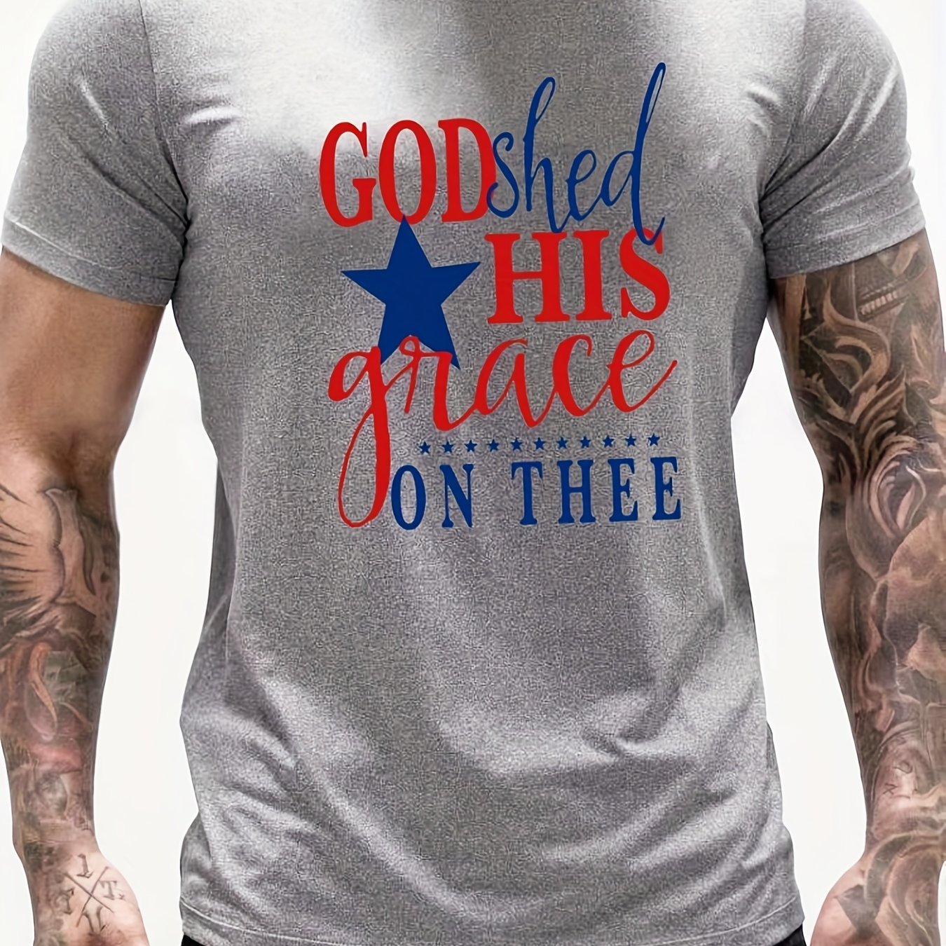 God Shed His Grace On Thee Men's Christian T-Shirt claimedbygoddesigns