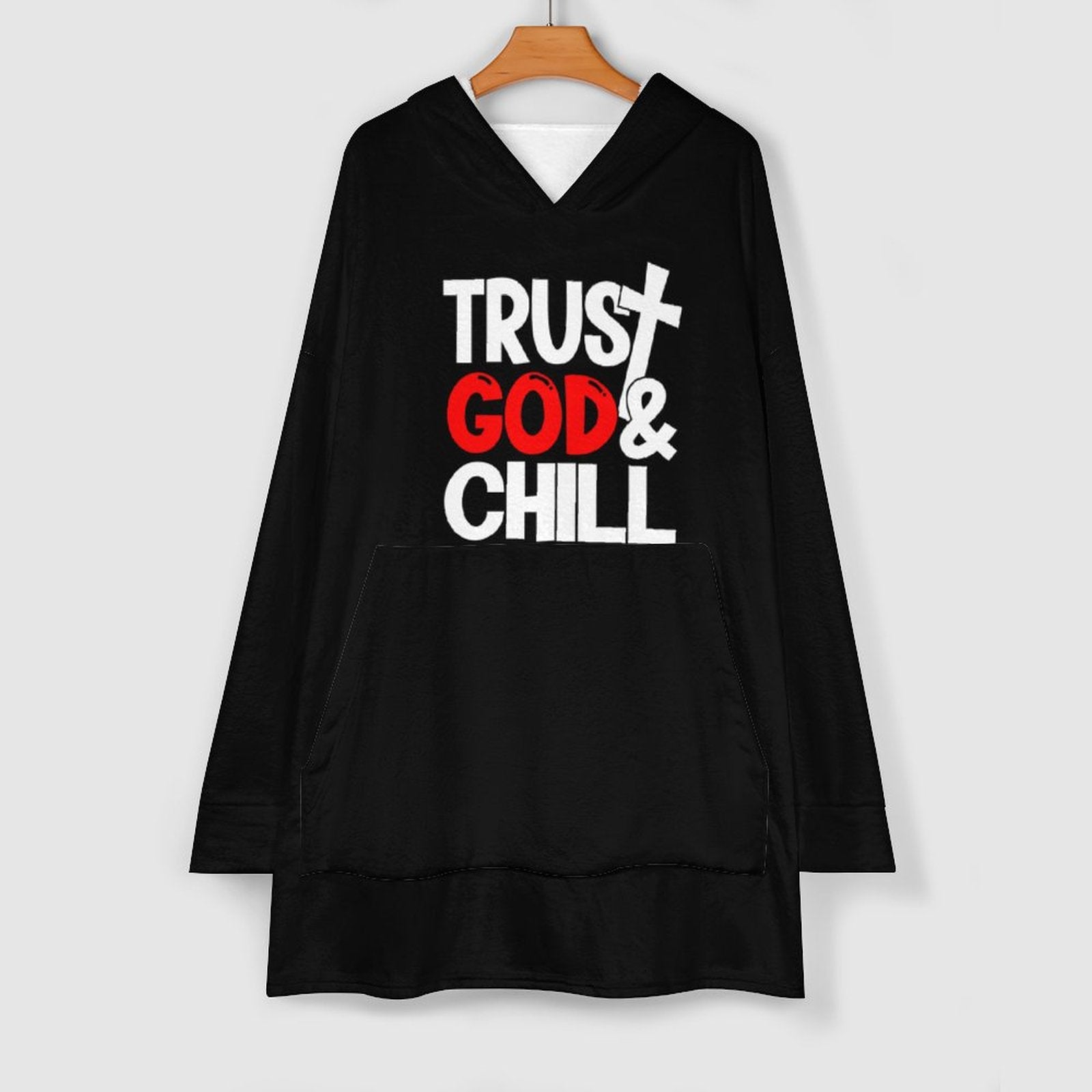 Trust God And Chill Christian Wearable Oversized Sweater Blanket SALE-Personal Design