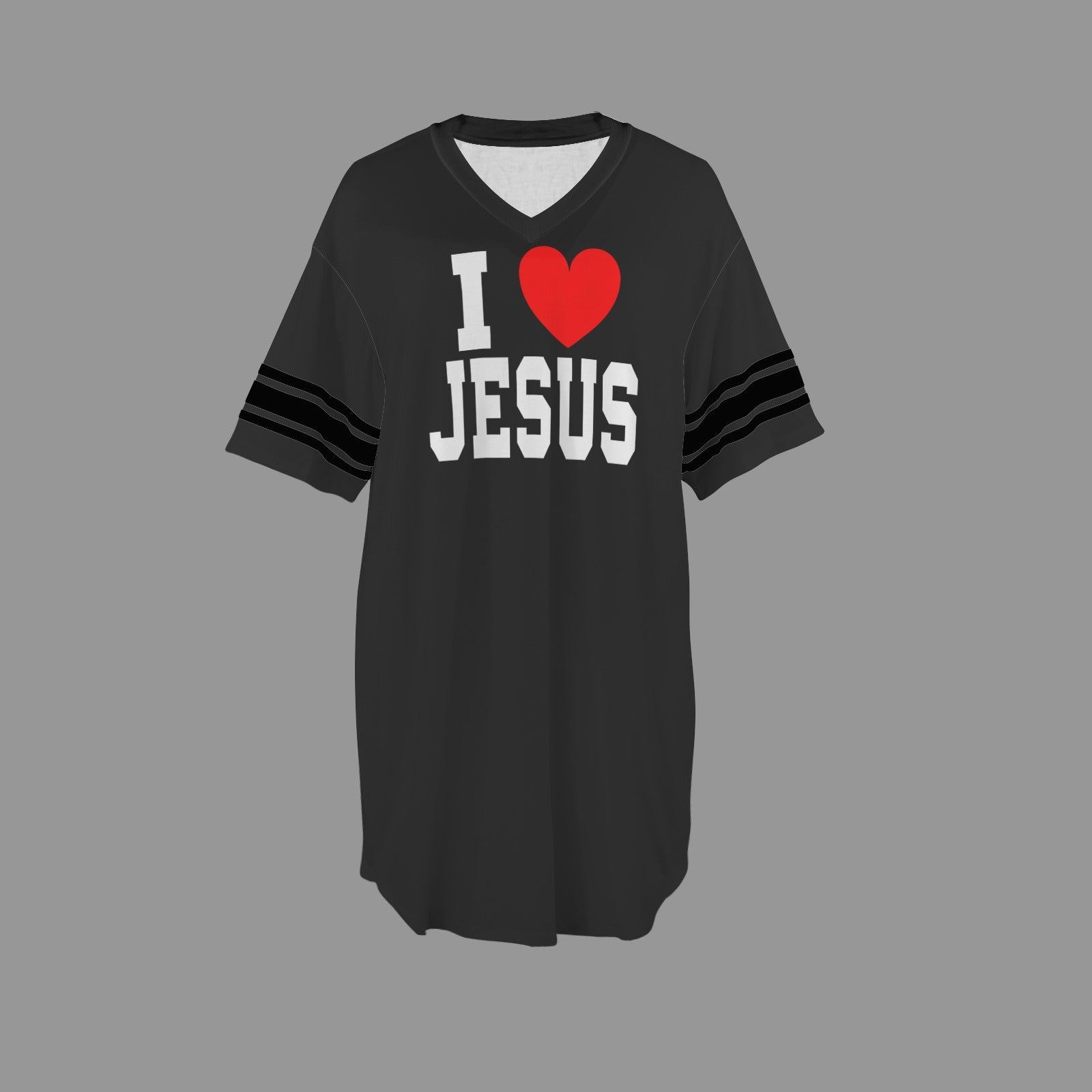 I Love Jesus Christian Women's V-Neck Short Sleeved Nightdresses