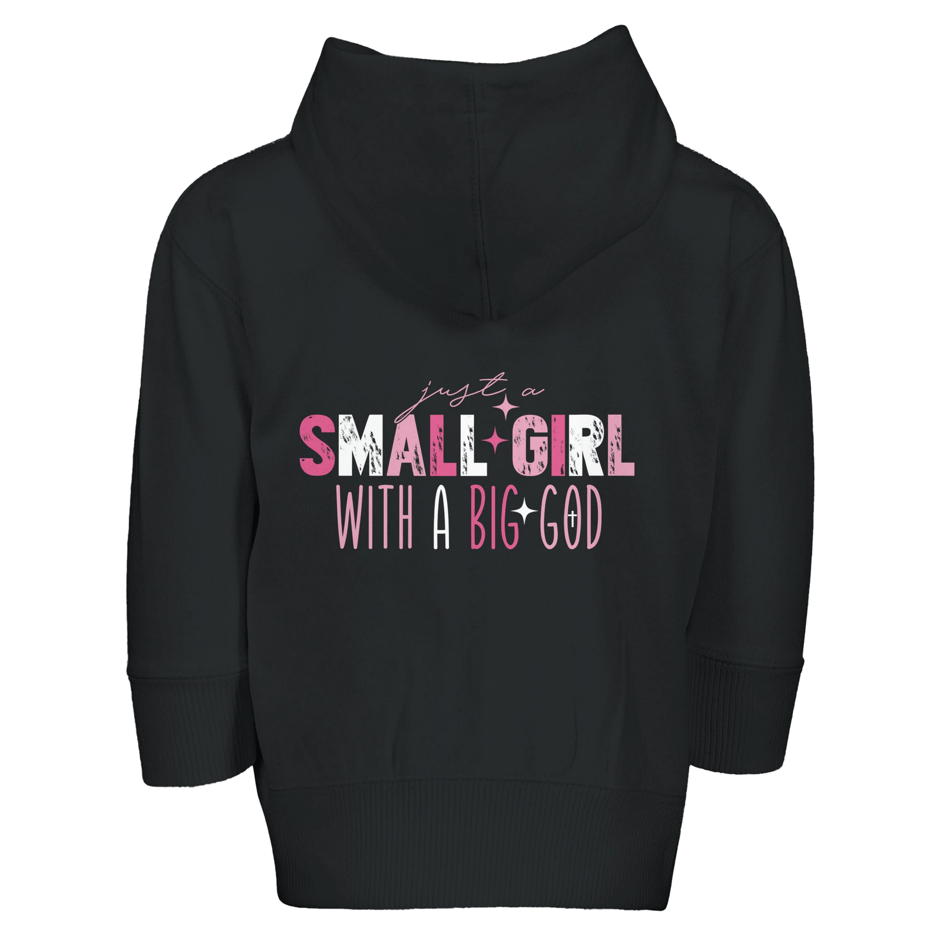 Just A Small Girl (2) Christian Toddler Zip Fleece Hooded Sweatshirt - ClaimedbyGodDesigns