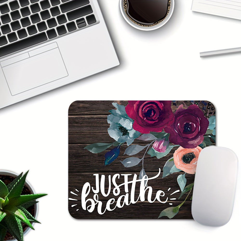1pc  Just Breathe Christian Computer Mouse Pad, 9.5 X 7.9 Inch (240mmX200mmX3mm) claimedbygoddesigns