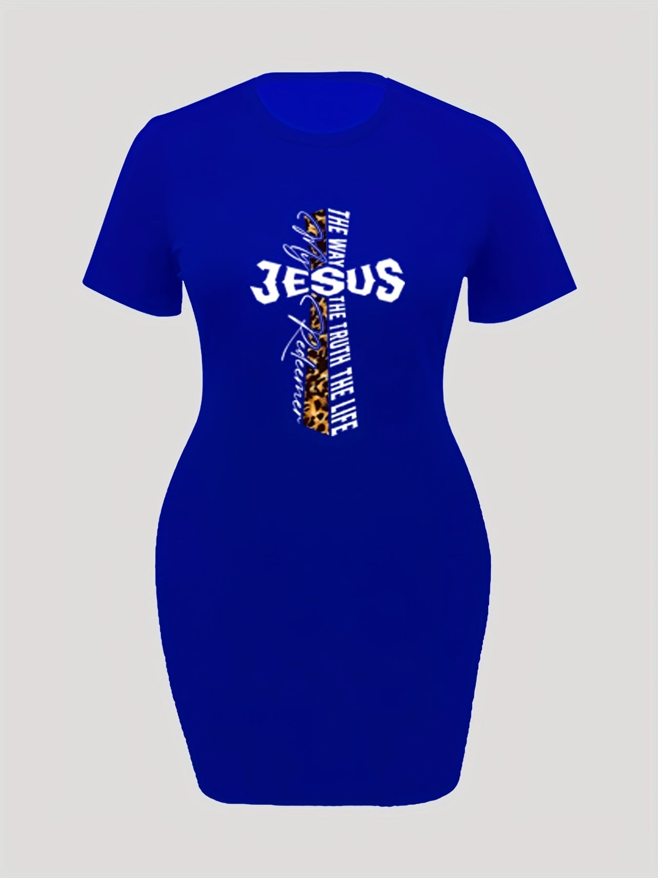Jesus My Redeemer The Way The Truth The Life Plus Size Women's Christian Casual Dress claimedbygoddesigns