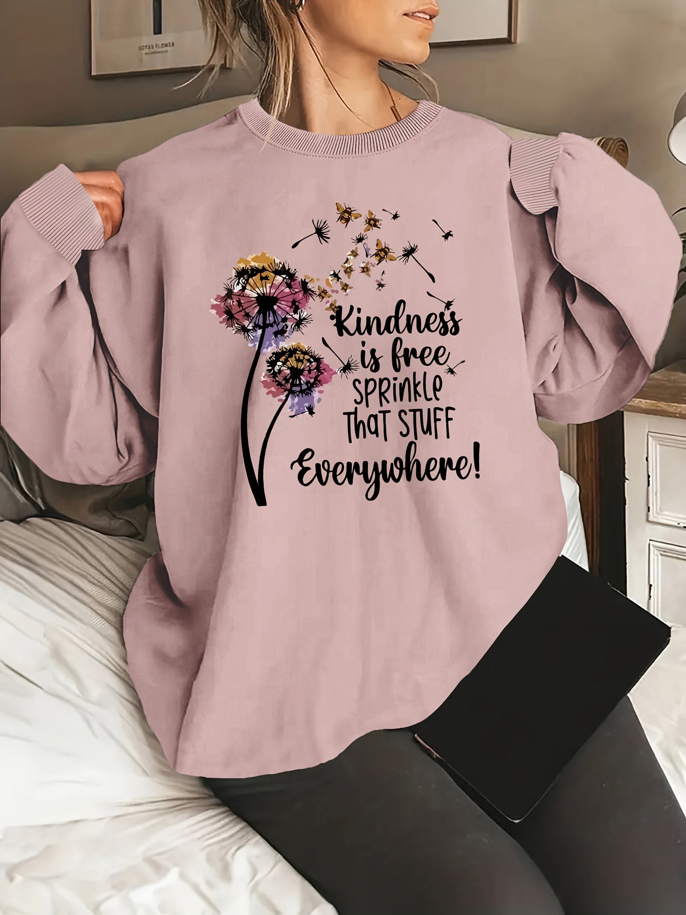 Kindness Is Free Sprinkle That Stuff Everywhere Women's Christian Pullover Sweatshirt claimedbygoddesigns