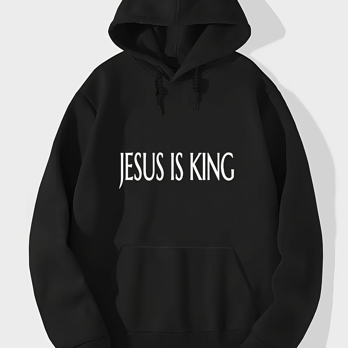 JESUS IS KING Men's Christian Pullover Hooded Sweatshirt claimedbygoddesigns