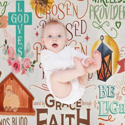Bible Verse 3 Christian Flannel Throw Blanket