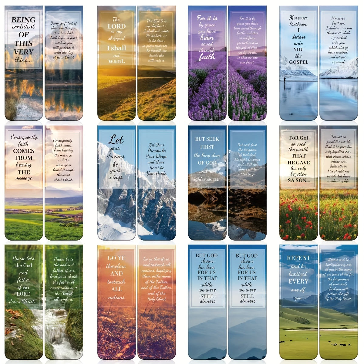 Magnetic Bible Verse Christian Bookmarks (24 Pieces) claimedbygoddesigns