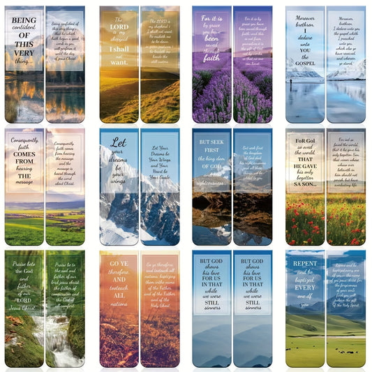 Magnetic Bible Verse Christian Bookmarks (24 Pieces) claimedbygoddesigns