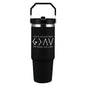 He Is Greater Christian 30oz Car Tumbler with Handle - ClaimedbyGodDesigns