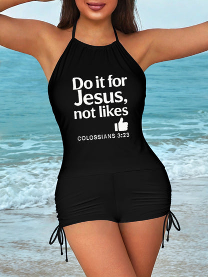 Do It For Him Christian Women's Tankini Swimsuits with Shorts - ClaimedbyGodDesigns