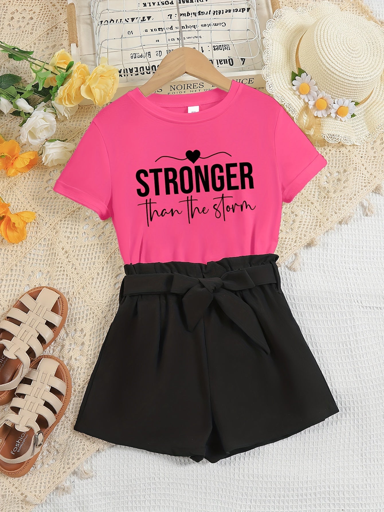 STRONGER THAN THE STORM Youth Christian Casual Outfit claimedbygoddesigns