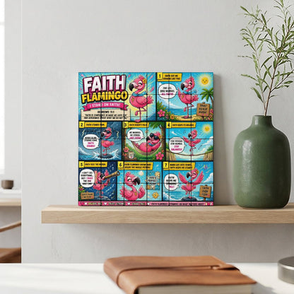 Faith Flamingo – Building Block Puzzle Ornament - ClaimedbyGodDesigns