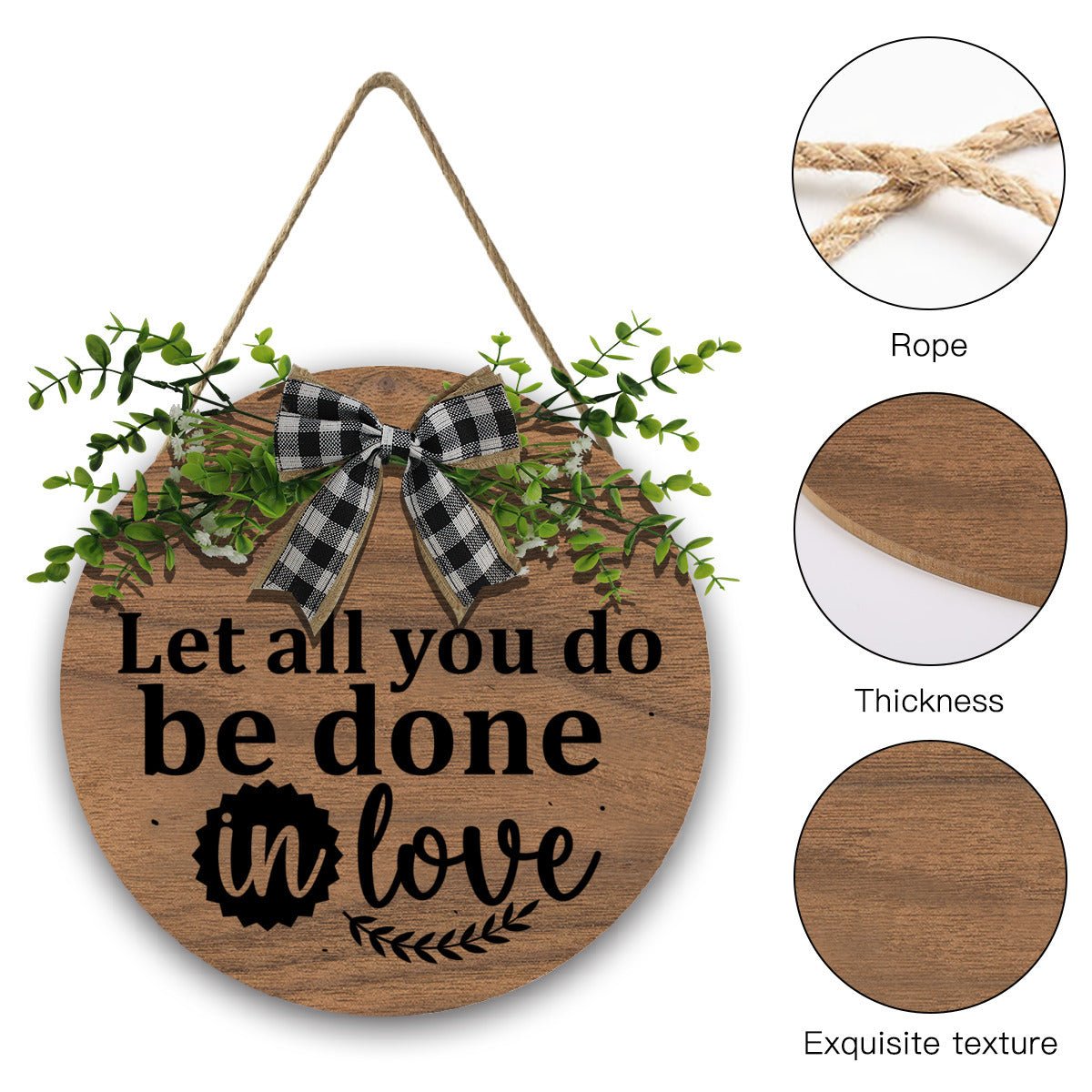 Let All You Do Be Done in Love Christian Wooden Hanging Sign - ClaimedbyGodDesigns